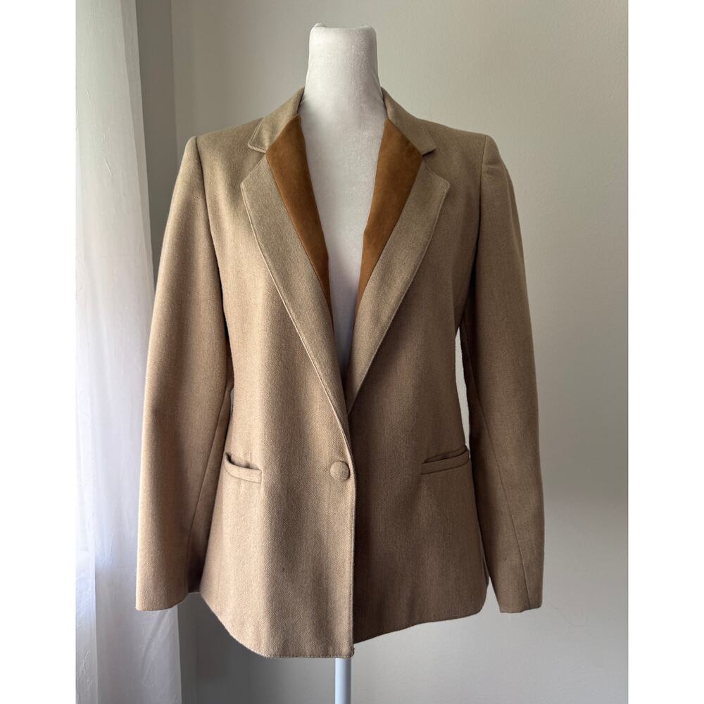 Vintage ‘80s Plum Tree Tan Wool Single Breasted Blazer